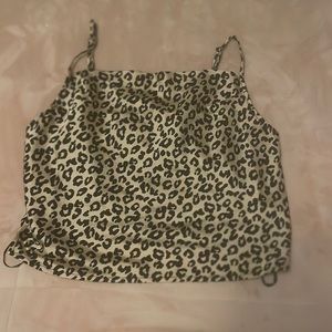 Forever 21 leopard print spaghetti strap crop top